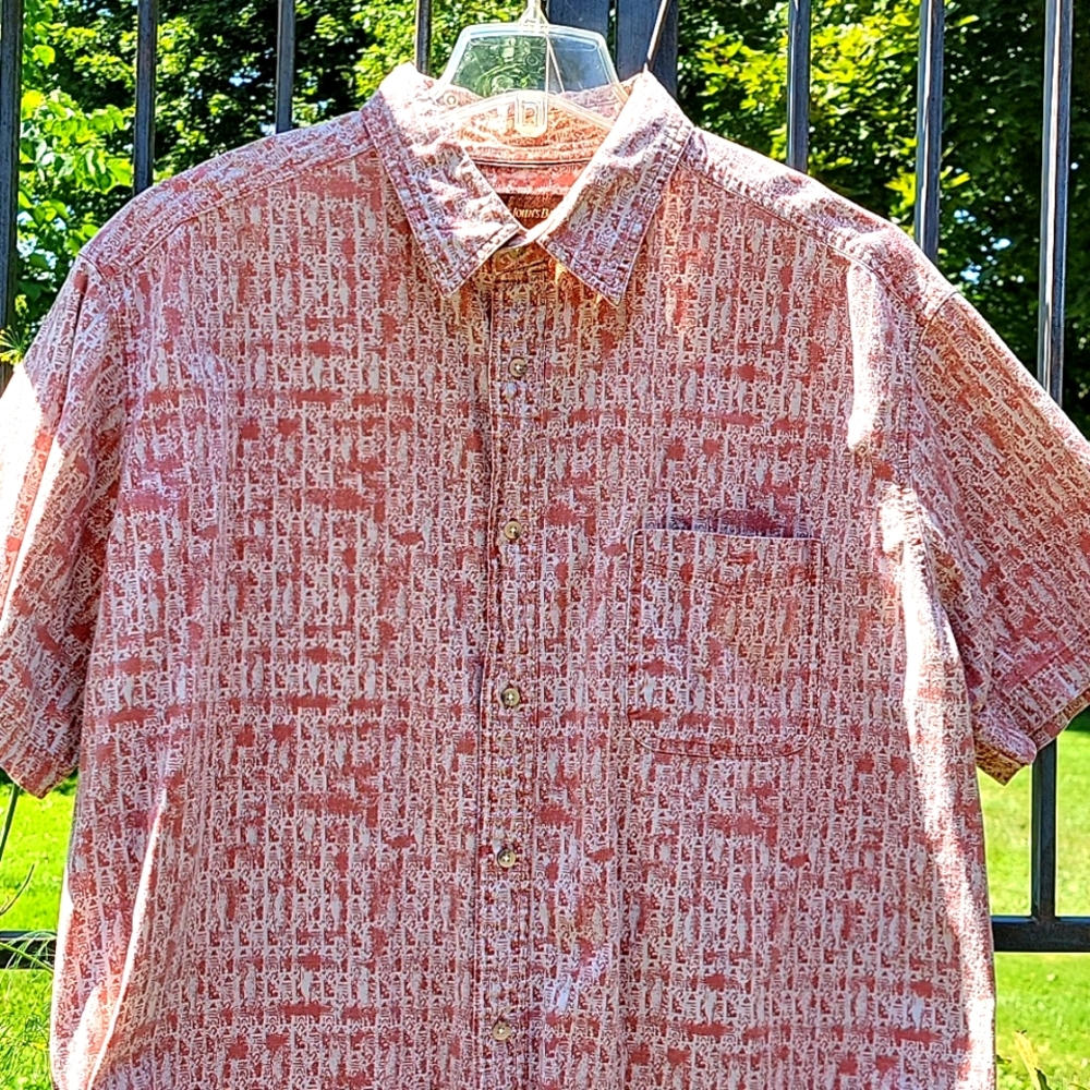 Pink and cream print 2XL casual shirt